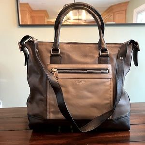 Coach Colorblock Black Leather Satchel style #19902